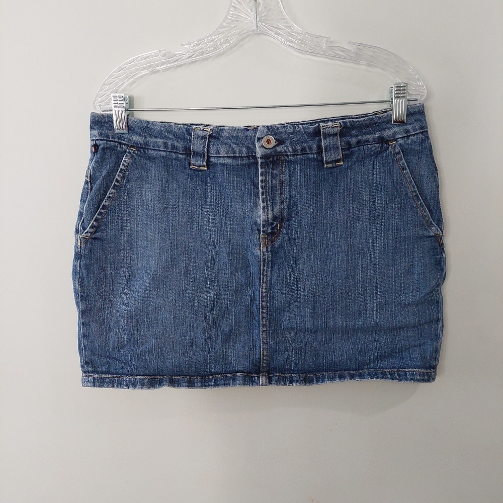 Polo Jeans Company Ralph Lauren Jean Mini Skirt Size 31 medium wash pockets